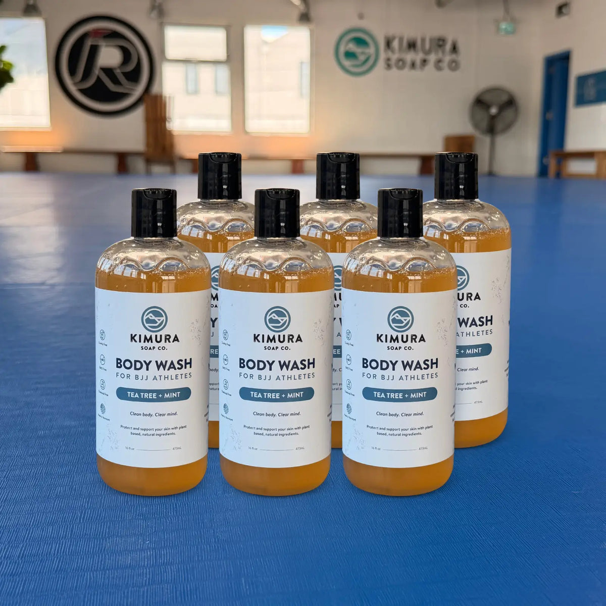 Six bottles of Kimura Soap Co. body wash for BJJ athletes
